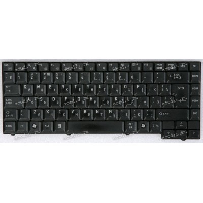Keyboard Toshiba Satellite L40, L45 чёрная матовая русифицированная (V011162DK1, 04GNQA1KRU00) (Black/Matte/RUO) чёрная матовая