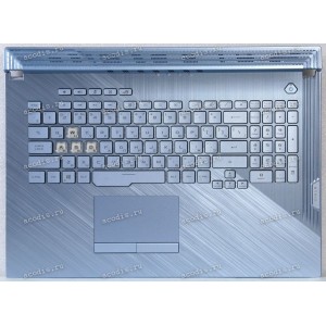 Keyboard Asus G731GU-1F серебристо-голубой, русифицированная (90NR01T6-R32RU0, 13N1-9BA0N01)+Topcase
