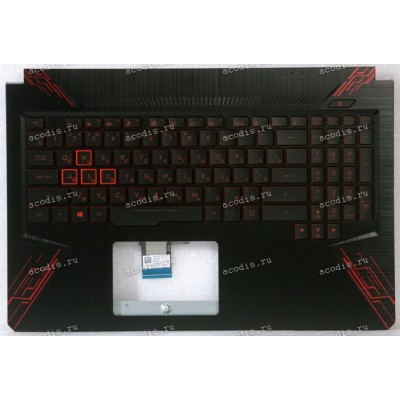 Keyboard Asus FX504GD-1B чёрно-красная матовая, русифицированная (90NR00J2-R31RU1, 3BBKLTAJNP0)+Topcase