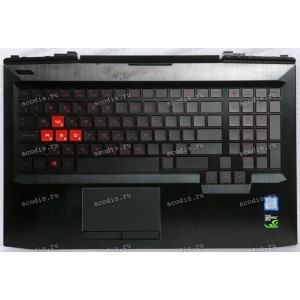 Keyboard HP Omen 15-ce008ur 1ZB02EA#ACB TPN-Q194 чёрный с красным, русифицированная (DJM46G3ATATP20, 862398-850, G3A AD000G3A000, DFEAEG3A700010745N0K0, 9Z.NEABQ.00R, NSK-XG0BQ) + Topcase Original с разбора
