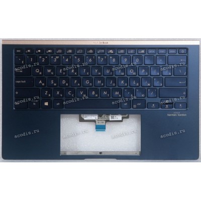 Keyboard Asus UX434FL-3B синий русифицированный (90NB0MP1-R31RU0, 13N1-93A0331)+Topcase