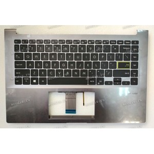 Keyboard Asus X421FL-8G чёрная матовая на сером, нерусифицированная (90NB0PZ4-R30UI0, 39XKSTAJN60, OKNB0-260GUI00)+Topcase