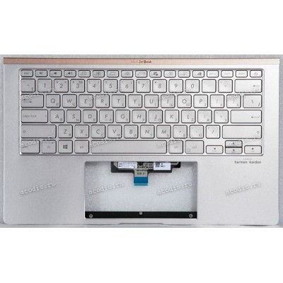 Keyboard Asus UX434DA-2S серебристый, русифицированная (90NB0PD6-R31RU0, 13N1-A6A0221)+Topcase