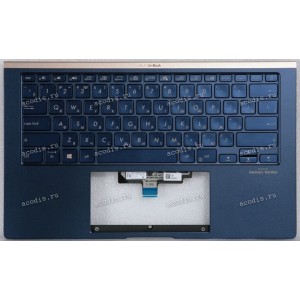 Keyboard Asus UX434FA-5B синяя расифицированная (90NB0MQ3-R31RU0, 13N1-94A0B11)+Topcase