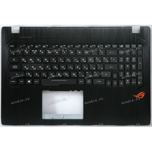 Keyboard Asus GL553VD, GL553VE-1A чёрная матовая русифицированная (90NB0DX1-R30RU0, 13N1-0BA0B21, 0KN1-0B4RU21, 0KNB0-6676RU00, V156362CS2)+Topcase GL553VE-1A K/B_(RU)_MODULE/AS (W/LIGHT/SPEAKER)(RGB)