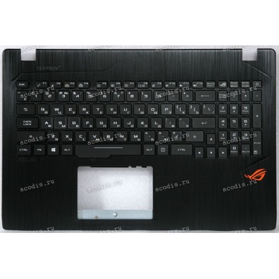 Keyboard Asus GL553VD, GL553VE-1A чёрная матовая русифицированная (90NB0DX1-R30RU0, 13N1-0BA0B21, 0KN1-0B4RU21, 0KNB0-6676RU00, V156362CS2)+Topcase GL553VE-1A K/B_(RU)_MODULE/AS (W/LIGHT/SPEAKER)(RGB)