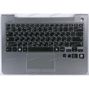 Keyboard Samsung NP530U3C-A02RU чёрная в тёмносеребристом топкейсе русифицированная (BA75-04042M, CNBA5903381A, BA59-03381A)+Topcase Keyboard Samsung NP530U3C-A02RU чёрная в тёмносеребристом топкейсе русифицированная (BA75-04042M, CNBA5903381A, BA59-03381A)+Topcase