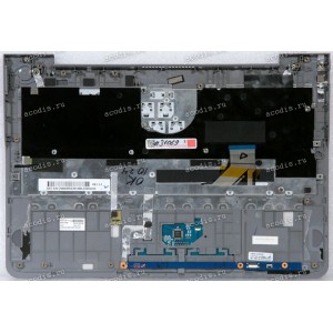 Keyboard Samsung NP530U3C-A02RU чёрная в тёмносеребристом топкейсе русифицированная (BA75-04042M, CNBA5903381A, BA59-03381A)+Topcase