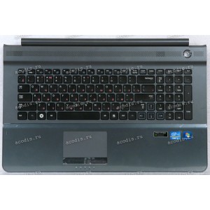 Keyboard Samsung NP-RC710-S03RU, RC720-S02RU чёрная в тёмно-сером (BA75-02837C, CNBA5902921C, BA59-02921C) +Topcase