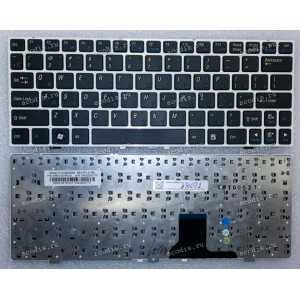 Keyboard Asus eeePC 1000, 1000H, 1000HE, 1000HA, 1000HD (Black-White/Matte/RUO) чёрная матовая с белой рамкой Keyboard Asus eeePC 1000, 1000H, 1000HE, 1000HA, 1000HD (Black-White/Matte/RUO) чёрная матовая с белой рамкой