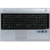 Keyboard Samsung NP-RV515-S06RU черная матовая c чёрной рамкой и серебристым топкейсом, русифицированная (BA75-02862C, CNBA5902941C, BA59-02941C)+ Topcase 
