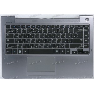 Keyboard Samsung NP530U4C-S01RU чёрная на сером, русифицированная (BA75-04038M, CNBA5903382A, BA59-03382A) + Topcase 