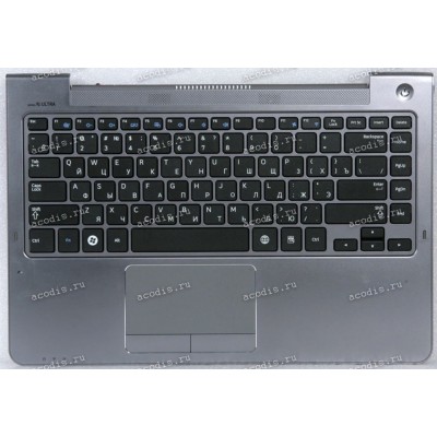 Keyboard Samsung NP530U4C-S01RU чёрная на сером, русифицированная (BA75-04038M, CNBA5903382A, BA59-03382A) + Topcase 