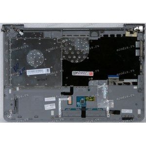 Keyboard Samsung NP530U4C-S01RU чёрная на сером, русифицированная (BA75-04038M, CNBA5903382A, BA59-03382A) + Topcase 