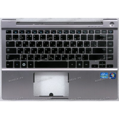 Keyboard Samsung NP700Z3A, NP700Z3A-S01RU чёрная на сером, русифицированная (BA75-03515C, CNBA5903125C, BA59-03125C) + Topcase 