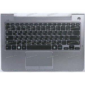 Keyboard Samsung NP535U3C чёрная на сером, русифицированная (BA75-04055M, CNBA5903381A, BA59-03381A)+ Topcase 