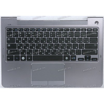Keyboard Samsung NP535U3C чёрная на сером, русифицированная (BA75-04055M, CNBA5903381A, BA59-03381A)+ Topcase 
