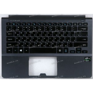 Keyboard Samsung NP900X3C чёрная на сером, русифицированная (BA61-01705, CNBA5903593C, BA59-03593C) +Topcase 
