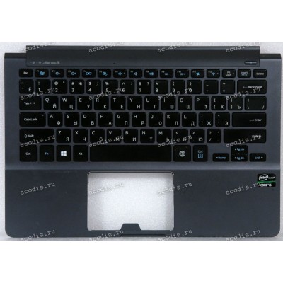 Keyboard Samsung NP900X3C чёрная на сером, русифицированная (BA61-01705, CNBA5903593C, BA59-03593C) +Topcase 