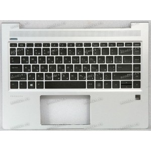 Keyboard HP EliteBook 440 G6, 440 G7, ProBook 440 G6, 440 G7, 445 G6, 445 G7 без подсветки, чёрная на серебристом, украинский (L44589-251, L65225-251, L24818-251, AEX8J800110180L8J, HPM18C23SU-920, L38139-251, 4BX8JTATP10, BYS20200630, DD2011, HB19A1, SP5