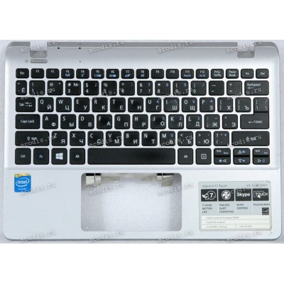 Keyboard Acer Aspire V3-112P русифицированная, чёрная на сером (EAZHK003010, NSK-R7CSQ, AEZHJ700020)