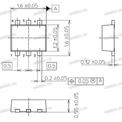 Микросхема Toshiba SSM6N44FE (TE85L.F), LM, .NT (Asus p/n: 07005-00710000) Dual N-Channel MOSFET, 100 mA, 30 V, 6-Pin ES T/R NEW original