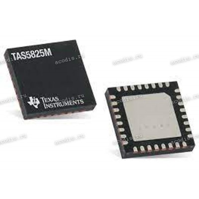 Микросхема Texas Instruments TAS5825M, TAS5825MB0, 5825MB0, 5825MBO, TAS5825MRHBR, TAS5825MRHBT, PTAS5825MRHBR QFN-32, VQFN (32) (Asus p/n: 06040-01420000) RHB 4.5 V to 26.4 V, 38-W Stereo, Inductor-Less, Digital Input, Closed-Loop Class-D Audio Amplifier