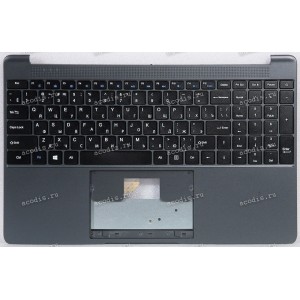 Keyboard Digma EVE 15 P417 ES5063EW, EVE 15 P418 ES5064EW + topcase (ZX-366-6) SP14592, SP22053 (Black/Matte/RUO) черная матовая русифицированная с черным топкейсом                            