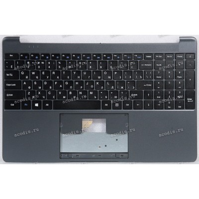 Keyboard Digma EVE 15 P417 ES5063EW, EVE 15 P418 ES5064EW + topcase (ZX-366-6) SP14592, SP22053 (Black/Matte/RUO) черная матовая русифицированная с черным топкейсом                            