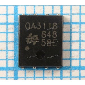 Микросхема UPI QA3118, QA3118M6N QFN-8 (30V, 63A, 2W) PRPAK QCI BAM31180000 (Asus p/n: 07005-01036500) 30V Asymmetric Dual N-Channel Power MOSFET