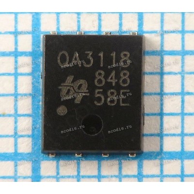 Микросхема UPI QA3118, QA3118M6N QFN-8 (30V, 63A, 2W) PRPAK QCI BAM31180000 (Asus p/n: 07005-01036500) 30V Asymmetric Dual N-Channel Power MOSFET