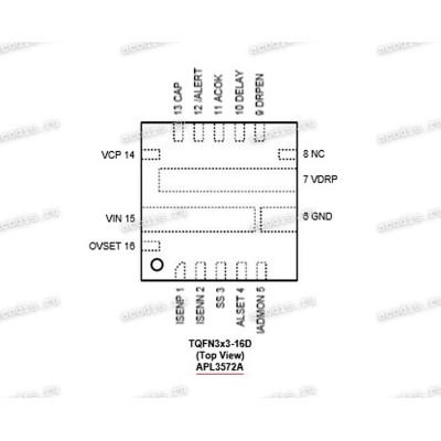 Микросхема Anpec APL3572A, APL3572AQBI, 3572A, APL3572AQBI-TUG TQFN3x3-16D USB Power-Distribution Switches