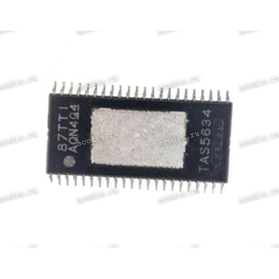 Микросхема Texas Instruments TAS5634, TAS5634D, TAS5634DDVR SOP-44, HTSSOP-44 300-W Stereo / 600-W Mono HD Digital Input, 58V Class-D Amplifier Power Stage