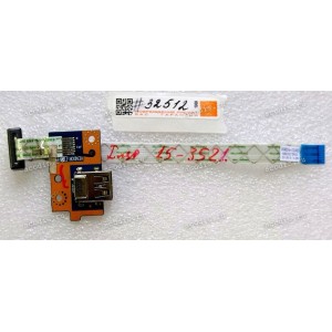 USB board & cable Dell Inspiron 15-3521, 5521, 3537, 5535 Jack (p/n: CN-075PM1, LS-9102P)