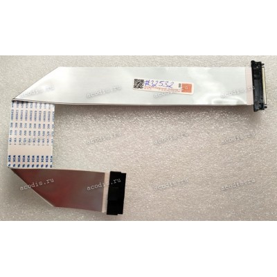 LCD LVDS FFC шлейф мониторный 30 pin обратный, шаг 1.0 mm, длина 345 mm, с замками с двух сторон