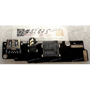 USB Board & power connector, card reader Irbis NB211, NB241 (p/n: NYA116C-IQ-VER02)