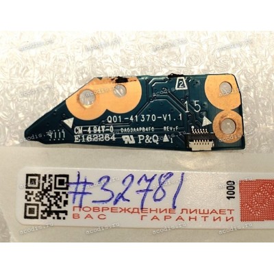 Power Button board HP Omen 15-ce008ur 1ZB02EA#ACB TPN-Q194 (DAGA3APB4F0 REV:F)