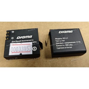 АКБ Digma DiCam 810, 850 (DC-L1, DC850, 3,7v, 33*30*11 мм с 2-мя скруглениями углов, 900mAh) SP14676 взаимозаменяем с #33154 SP23944