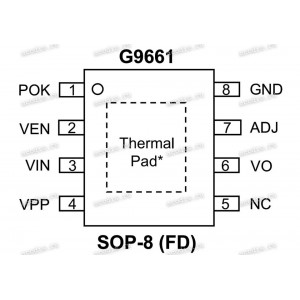 Микросхема GMT G9661MTF11U, G9661MF11U SOP-8 QCI / AL009661005(FD) (G9661M, Asus p/n: 06024-00021100, 06024-00021300, 06007-01900000) NEW original