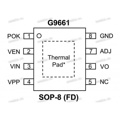 Микросхема GMT G9661MTF11U, G9661MF11U SOP-8 QCI / AL009661005(FD) (G9661M, Asus p/n: 06024-00021100, 06024-00021300, 06007-01900000) NEW original