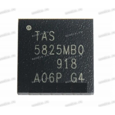 Микросхема Texas Instruments TAS5826M, SN005826M, TAS5825MRHBR VQFN (32) RHB 4.5 V to 26.4 V, 38-W Stereo, Inductor-Less, Digital Input, Closed-Loop Class-D Audio Amplifier with 192-kHz Extended Audio Processing
