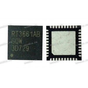 Микросхема RichTek RT3661AB, RT3661ABGQW, RT3661AB-GQW WQFN-40L 5x5 (Asus p/n: 06095-01550000) Dual-Output PWM Controller with 2 Integrated Drivers for AMD SVI2 Mobile CPU Power Supply Микросхема RichTek RT3661AB, RT3661ABGQW, RT3661AB-GQW WQFN-40L 5x5 (Asus p/n: 06095-01550000) Dual-Output PWM Controller with 2 Integrated Drivers for AMD SVI2 Mobile CPU Power Supply
