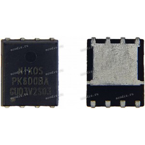 Транзистор NIKOS, NIKO-SEM, Unikc PK6D0BA, PK6DOBA, PK600BA, PK60OBA, PK6O0BA, PK6OOBA PDFN 5x6P, QFN-8 N-MOSFET 30V 40A 9,5mOhm PDFN 5*6 HUABEI HQ11230391000 (Asus p/n: 07005-02532200)