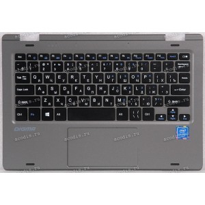 Keyboard Digma EVE 11 C421Y ES1067EW + topcase MB2455010 YXT NB93-131 SP18774 (Black/Matte/RUO) черная матовая русифицированная с серым топкейсом