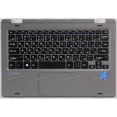 Keyboard Digma EVE 11 C421Y ES1067EW + topcase MB2455010 YXT NB93-131 SP18774 (Black/Matte/RUO) черная матовая русифицированная с серым топкейсом