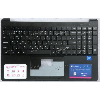 Keyboard Irbis NB263 черная с черным топкейсом, русифицировнная +Topcase, Б/У