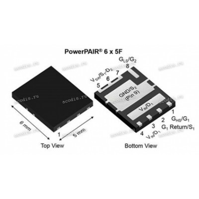Микросхема Vishay Siliconix SIZF906DT-T1-GE3 QFN-10 Pegatron 0704-038C000 DUAL N-MOSFET 30V 60A (ZF906 AU T98K, ZF906 BP T69C, Asus p/n: 07005-01311700, 07005-02380000) NEW original
