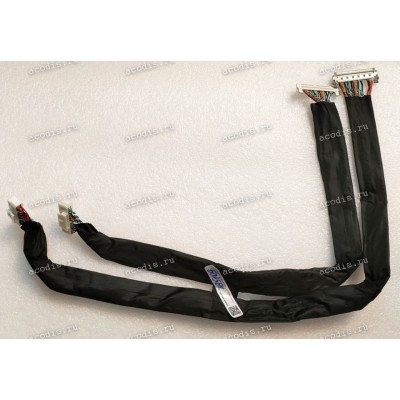 LCD LVDS шлейф мониторный 2(два) кабеля 40 pin, шаг 0.8 mm, длина 590 mm + 30 pin, шаг 1.0 mm, длина 390 mm Asus PB277Q LVDS CABLE TPV 395GLM4040X5120000 (14011-01610000) NEW original