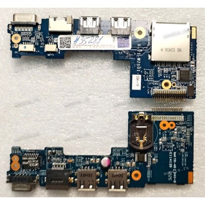 USB & VGA & RJ-45 & Cardreader board Clevo W210CUQ, DNS W210, W210CUQR, IRU M1110, M1115, M111Q, Gigabyte Q2006 (6-71-W2101-D04-1#, 2ZR11-01417-C40S, 6-71-M111-D03)