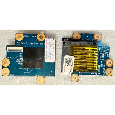 CardReader board Clevo W670SF, Dexp Atlas H151, DNS W670SFQ 0802883, GigaByte Q2556N, Terra Mobile 1749 (2ZR13-01303-C40S, 6-71-W670V-D13) Chip RealTek RTS5229